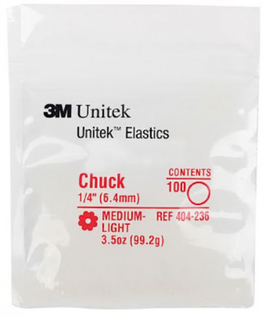 Unitek Elastiek Chuck 1/4" (Ø 6.4 mm) Medium-Light 30 x 100 st.