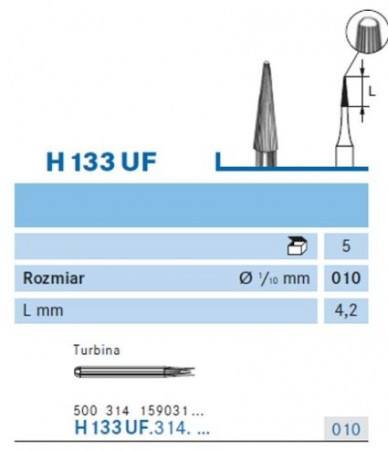 Komet fin hm fg con spits h133uf - 10st