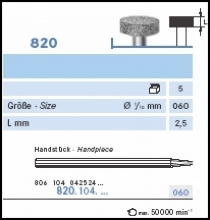 Diamant HP wiel 820-060 2,5mm 5st