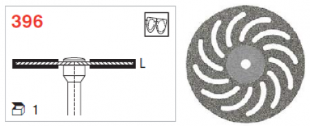 Edenta Superflex diamantschijf 396 220, HP (schacht 104) 1st