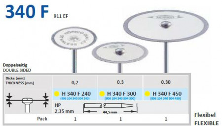 Horico diamantschijf dubbelzijdig H340F (extra fijn), HP (schacht 104)