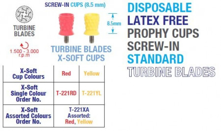 Premium Plus prophy cups screw-in turb x-soft ass.100