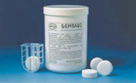 Dentabs introductie verpakking met 8 tabs &agrave; 20 g en inhangkorfje
