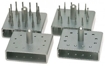 Borenblok rvs voor 6 FG en 6 RA boren 4x3cm