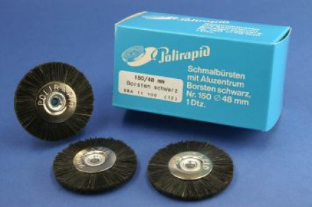 Borstel smal zwart 150 /48mm alum.kern 12st