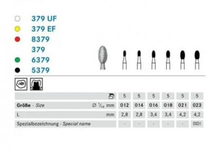 Komet hardmetaalfinier H379, FG (schacht 314)