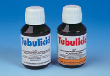 Tubulicid verpakking &agrave; 100 ml, blauw, zonder fluor