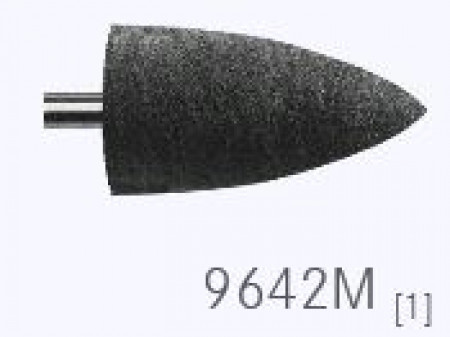 Komet polijstrubber voor protheses 9642M, HP (schacht 104) 10st