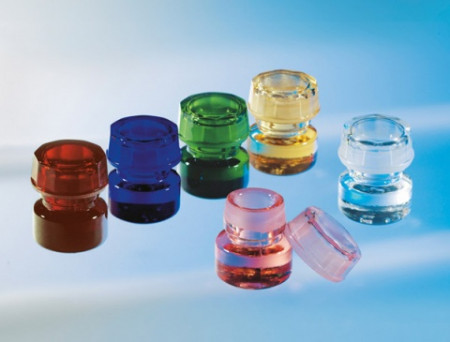 Kappenglaasjes van gekleurd glas