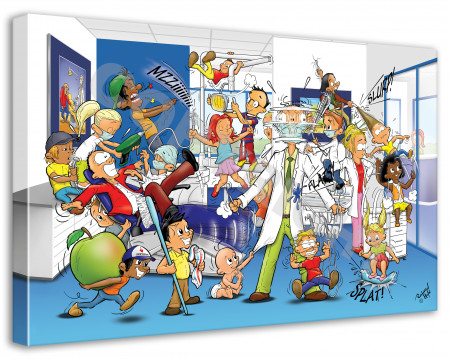 Cartoon Canvas Praktijk 90x120cm 2st