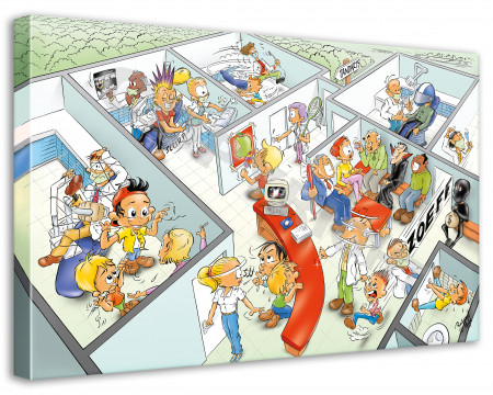 cartoon canvas praktijkkamers 90x120 2st