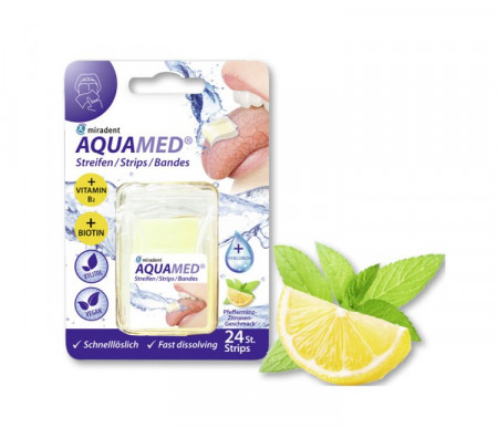 miradent aquamed strips lemon mint 24st