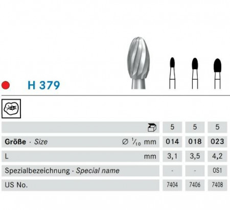 Komet hardmetaalfinier H379, RA (schacht 204)