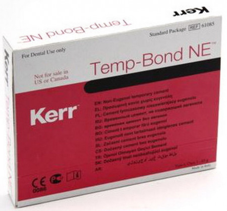 Kerr Temp Bond NE, Non Eugenol verp. &agrave; 50 g basispasta NE, 15 g katalysator