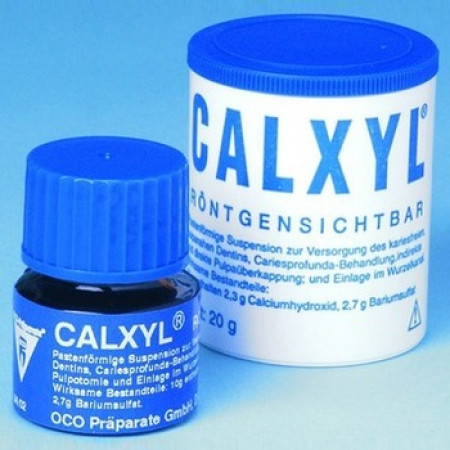 Calxyl verpakking &agrave; 20 g pasta, blauw, r&ouml;ntgenzichtbaar