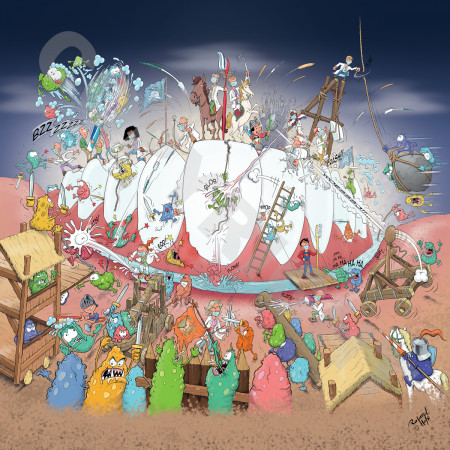 cartoon plafondplaat gebitsbescherm 2st