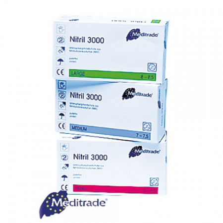 Nitril 3000 handschoenen wit poedervrij 100 stuks 