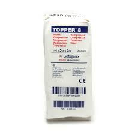 Gaascompressen Topper 8 niet steriel 5x5cm 00st