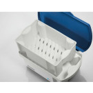 D&uuml;rr Hygobox instrumentenbak wit met blauwe deksel en zeefinzet wit