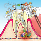 cartoon plafondplaat doorsnede kies 2st