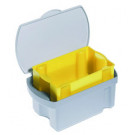 Hygobox desinfectie container met gele zeefinzet.