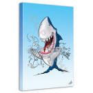 cartoon canvas flossende haai 120x90 2st