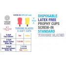 Premium Plus prophy cups screw-in turb x-soft ass.100